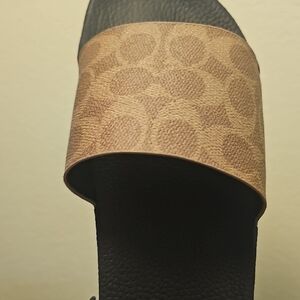 Coach Black Slide Sandals